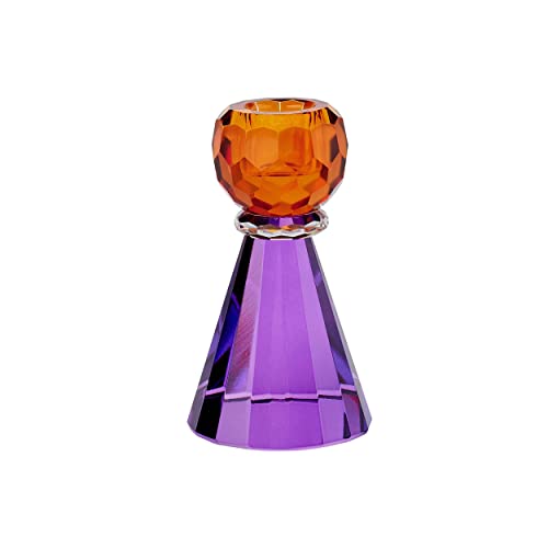Gift Company Kerzenhalter Sari Konus, Kerzenständer, Kristallglas, Orange, Lila, 11.5 cm, 1093701011 von Gift Company