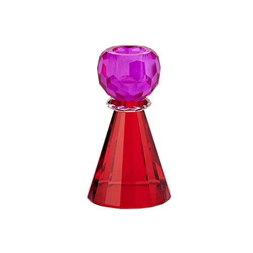 Gift Company Kerzenhalter Sari Konus, Kerzenständer, Kristallglas, Pink, Rot, 11.5 cm, 1093701013 von Gift Company