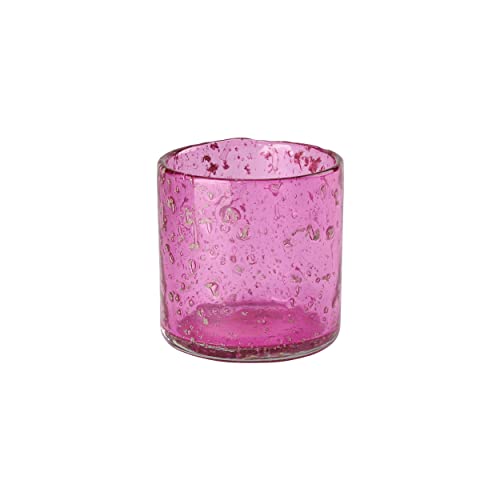 Gift Company Melange Windlicht Bubbles, Teelichthalter, Kerzenhalter, Glas, Pink, H 9.5 cm, 1064504013 von Gift Company