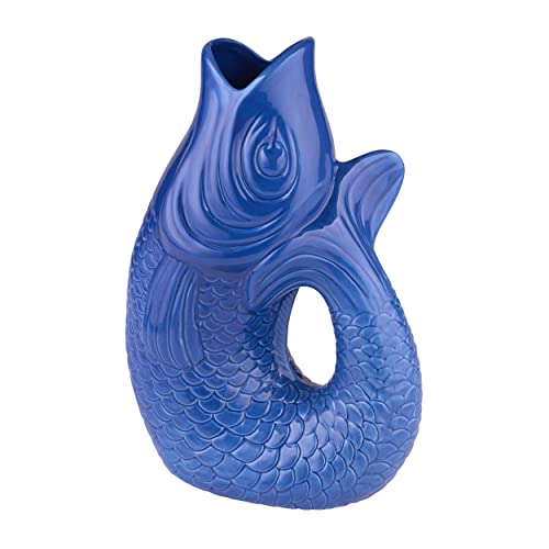 Gift Company - Monsieur Carafon - Vase/Blumenvase - Steingut - L - Azure/Blau - 21 x 12,2 x 30,7cm / 2,7 Liter von Gift Company