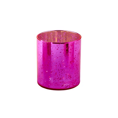 Gift Company Rapsody Windlicht, Teelichthalter, Kerzenhalter, Glas, Neon Fuchsia, H 9 cm, 1097201015 von Gift Company