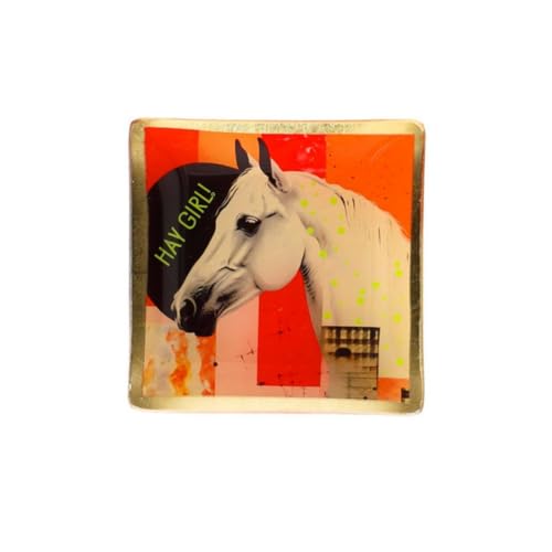 Gift Company - Teller, Glasteller - Love Plates - Glas - Motiv: Hay Girl! - Farbe: Mehrfarbig - Maße: 10 x 0,8 x 10 cm von Gift Company