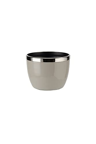 GIFTCOMPANY Übertopf Saigon mit Metallring Eisen Sandstone Silber Höhe 12 cm, Geschenk, Blumentopf von Giftcompany