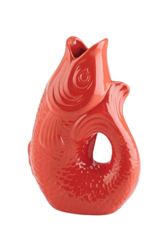 Gift Company Vase Monsieur Carafon S, Dekovase in Fisch-Form, Steingut, Coral Red, 25 cm, 1087403003 Gift Company Vase Monsieur Carafon S, Dekovase in Fisch-Form, Steingut, Coral Red, 25 cm, 1087403003 von Gift Company