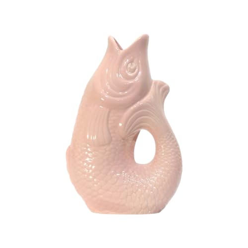 Gift Company Vase Monsieur Carafon S, Dekovase in Fisch-Form, Steingut, Sea Pink, 25 cm, 1087403012 von Gift Company