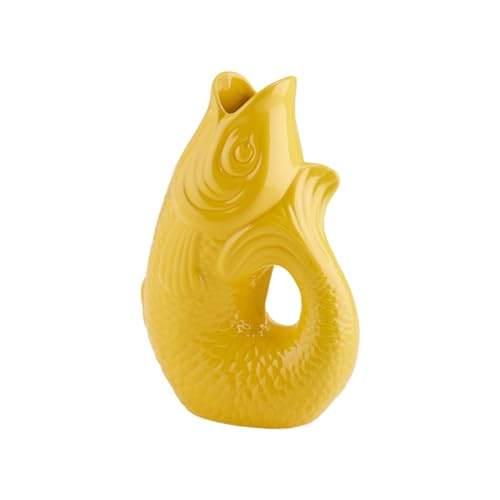 Gift Company Vase Monsieur Carafon S, Dekovase in Fisch-Form, Steingut, Tuscan Sun, 25 cm, 1087403010 von Gift Company