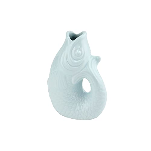 Gift Company Vase Monsieur Carafon XS, Dekovase in Fisch-Form, Steingut, Blue Horizon, 13 cm, 1087402009 von Gift Company