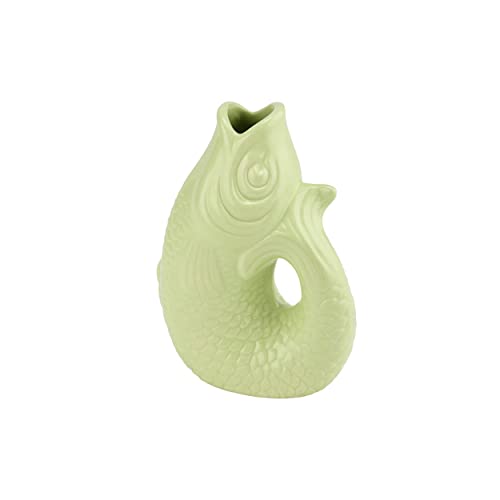 Gift Company Vase Monsieur Carafon XS, Dekovase in Fisch-Form, Steingut, Seafoam, 13 cm, 1087402043 von Gift Company