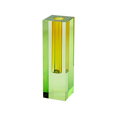 Gift Company Vase Sari, Dekovase, Blumenvase, Kristallglas, Grün, Gelb, 19.5 cm, 1097105008 von Gift Company