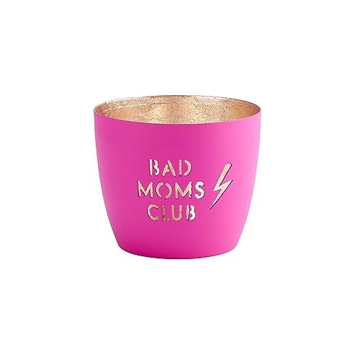 Gift Company Windlicht Madras Bad Moms Club M, Teelichthalter, Kerzenhalter, Eisen, Neon Pink, Gold, 8.5 cm, 1091804082 von Gift Company