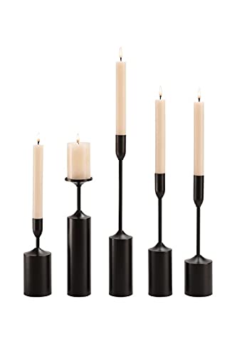 GiftCompany Penta, Kerzenhalter-Set 5-TLG., schwarz - Stahl von GiftCompany