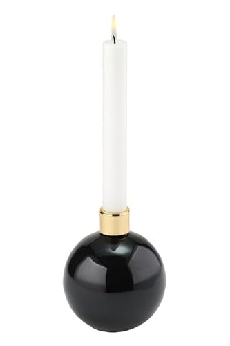 Kerzenhalter Saigon schwarz/Gold Höhe 14 cm von Gift Company