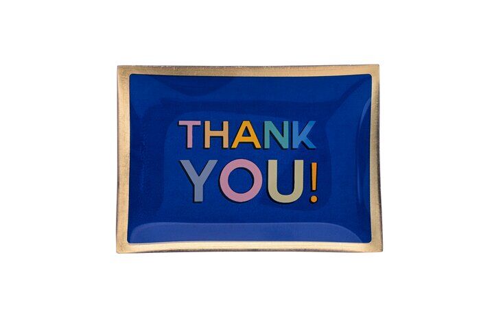 Love Plates Glasteller M Thank You blau von Gift Company