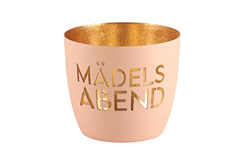 Windlicht Madras Mädelsabend pastellorange/Gold Eisen Höhe 8,5 cm von Gift Company