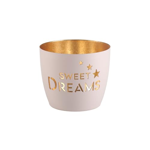 Windlicht Madras Sweet Dreams pastellflieder/Gold Eisen Höhe 8,5 cm von Gift Company