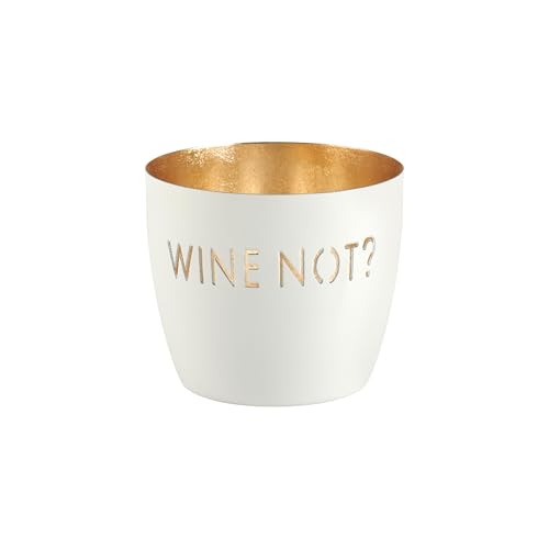 Windlicht Madras Wine not? Eisen Höhe 8,5 cm weiß Gold von Giftcompany