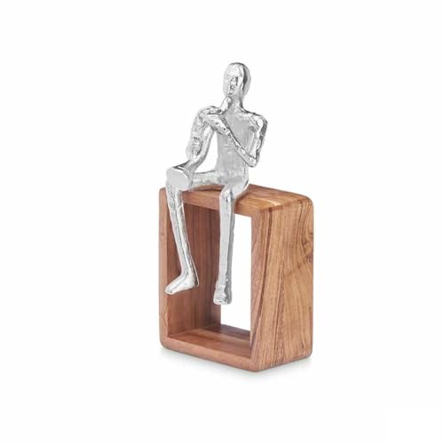 Gift Decor Dekorative Figur Saxophon Silber Holz Metall 13 x 27 x 13 cm von Gift Decor