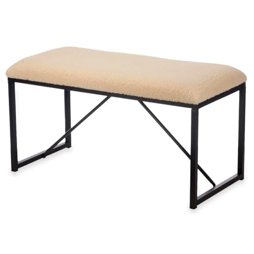 Gift Decor Bank Beige Metall Stoff 81 x 42 x 38 cm von Gift Decor