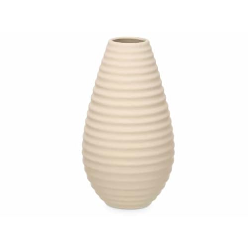 Gift Decor Vase, Beige, Keramik, 19 x 33 x 19 cm, 4 Stück, gestreift von Gift Decor