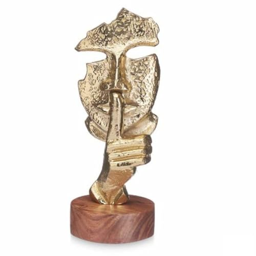 Gift Decor Dekorative Figur, goldenes Gesicht, Holz, Metall, 12 x 29 x 11 cm Gift Decor Dekorative Figur, goldenes Gesicht, Holz, Metall, 12 x 29 x 11 cm von Gift Decor