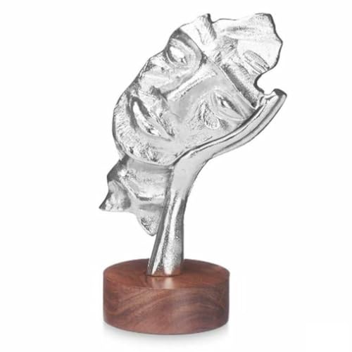 Gift Decor Dekorative Figur, silberfarbenes Gesicht, Holz, Metall, 16,5 x 26,5 x 11 cm Gift Decor Dekorative Figur, silberfarbenes Gesicht, Holz, Metall, 16,5 x 26,5 x 11 cm von Gift Decor