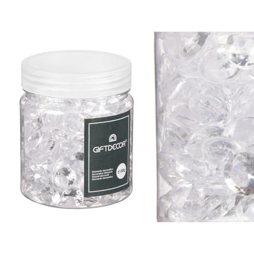 Gift Decor Dekosteine Diamant 150 g transparent Kunststoff 6,5 x 8 x 6,5 cm (16 Stück) von Gift Decor