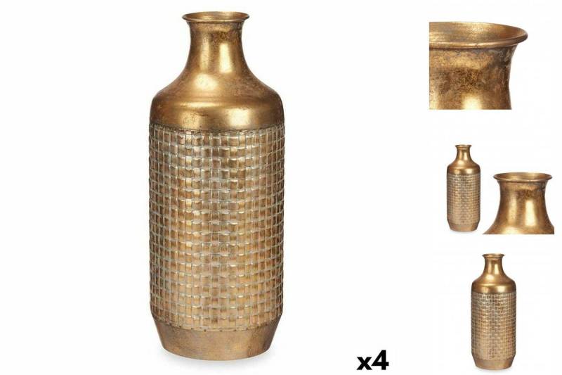 Gift Decor Dekovase Vase Gold Metall 16 x 42 x 16 cm 4 Stück Mit Relief von Gift Decor