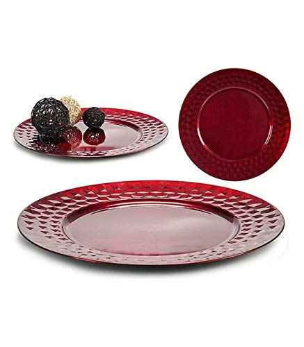 Gift Decor S3603417 Tisch, rot, Kunststoff, 33 x 2 x 33 cm, Verschiedene Materialien von Gift Decor