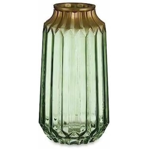 Vase, grün, Glas, 13 x 23,5 x 13 cm, 6 Stück von Gift Decor