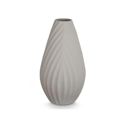 Gift Decor Vase gestreift grau Keramik 26 x 49 x 26 cm von Gift Decor
