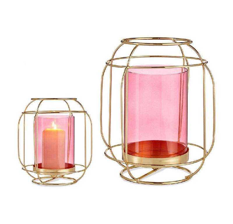 Gift Decor Windlicht Windlicht Kerzenschale Rosa Golden Lanterne Metall Glas 19 x 20 x 19 c Gift Decor Windlicht Windlicht Kerzenschale Rosa Golden Lanterne Metall Glas 19 x 20 x 19 c von Gift Decor