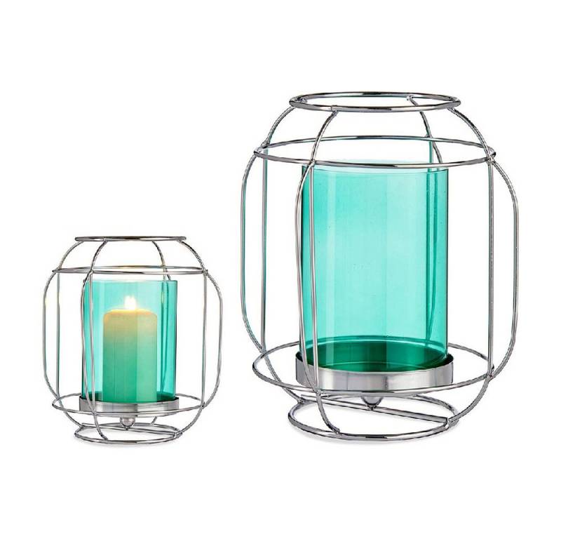 Gift Decor Windlicht Windlicht Kerzenschale Silberfarben Blau Lanterne Metall Glas 19 x 20 Gift Decor Windlicht Windlicht Kerzenschale Silberfarben Blau Lanterne Metall Glas 19 x 20 von Gift Decor