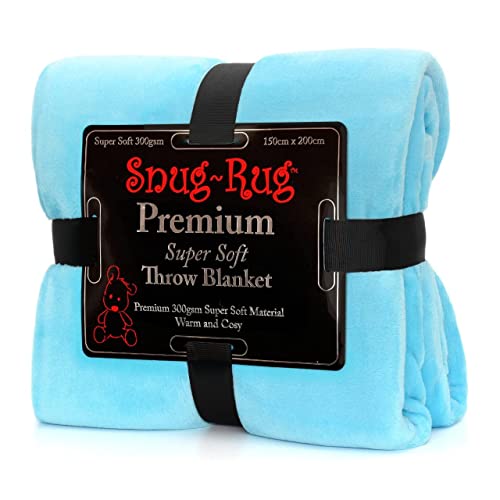 Gift House International Snug Rug Premium Super Weiches Fleece Kuscheldecke Snug Rug Überwurf, Scuba Blue 150 x 200 cm von Snug Rug