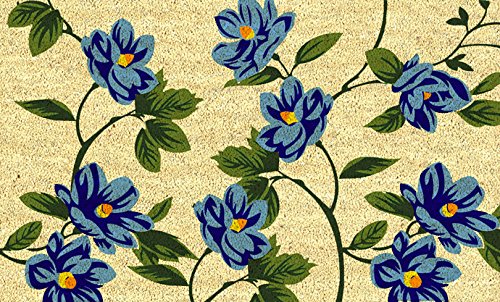 Gift Company Fußmatte Blumen Blau, Kokos, 75 x 2 x 45 cm von Gift Maker