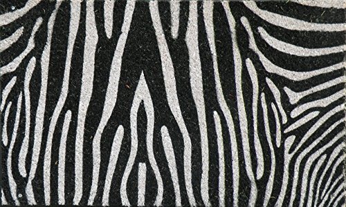 Gift Company Fußmatte Zebra, Kokos und PVC, Schwarz und Weiß, 75 x 1,5 x 45 cm von Gift Maker