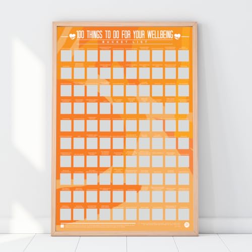 Gift Republic Poster zum Rubbeln mit Aufschrift 100 Things To Do For Wellbein, mehrfarbig, Wohnzimmer, 46 x 59 cm von GR Gift Republic