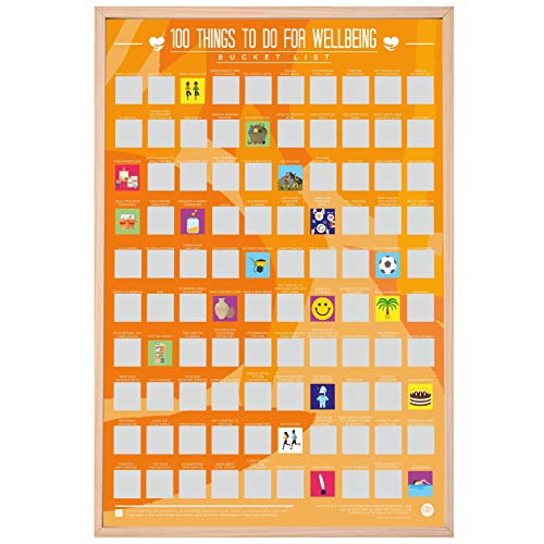 Gift Republic Poster zum Rubbeln mit Aufschrift 100 Things To Do For Wellbein, mehrfarbig, Wohnzimmer, 46 x 59 cm von GR Gift Republic