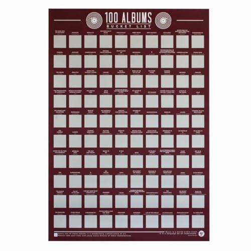 Gift Republic 100 Alben – Scratch Off Eimer Liste Poster, rot von GR Gift Republic