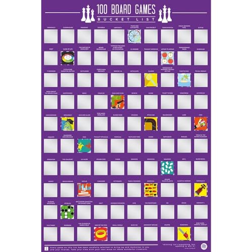 Gift Republic Board Games 100 Brettspiele Bucket List Poster, Papier, violett, A2 von GR Gift Republic