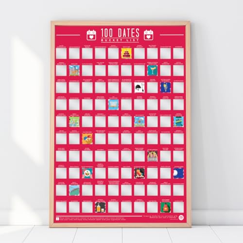 Gift Republic – 100 Dates – Bucket List-Poster | Poster zum Rubbeln | 100 Date Ideen | Für Pärchen | Perfekt als Jahrestag für Ihn & Sie | Geschenk für Frauen Männer | Valentinstag & Romantik von GR Gift Republic