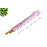 2 Sets X Stroh Fall Lila Mit Trinken Bambus Strohhalme Und Reinigung Pinsel, Wiederverwendbare Stroh, Fall, Hochzeit Gefälligkeiten, Partei Gunst von Gift4Angel