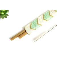 2 Sets X Stroh Fall Mint Und Weiß Mit Trinken Bambus Strohhalme Reinigungsbürste, Wiederverwendbare Stroh, Fall, Hochzeit Gefälligkeiten, Partei von Gift4Angel