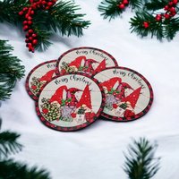 Weihnachts-Gnome-Untersetzer-Set, Geschirr, Haus - Und Gartendekor, Briefkastengeschenk, Mdf-Untersetzer von GiftAffairShop