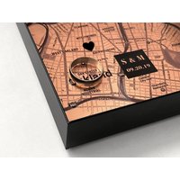 Kupferfarbenes Hochzeitsgeschenk Für Ehemann - 22 Jahrestag Geschenk Ihn Kupferfarbene Landkarte Catchall Tablett Mit Ihrem Lieblingsort von GiftForHimAndHerEtsy