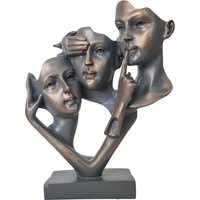 Drei Gesichtsmasken, See Nichts Böses, Höre Spreche Böses Maskenskulptur, Handgemachte Skulptur, Dekoration Für Zuhause, Weihnachtsgeschenkidee von GiftGardenArt