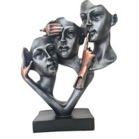 Drei Gesichtsmasken, See No Evil, Hear No Spreche Kein Übel Maskenskulptur, Handgemachte Skulptur, Weihnachtsgeschenkidee von GiftGardenArt