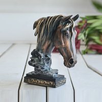 Große Pferdestatue, 40 cm, Glückspferdekopfstatue, Pferdeskulptur, Dekorative Pferdefigur, Weihnachtsgeschenkidee von GiftGardenArt