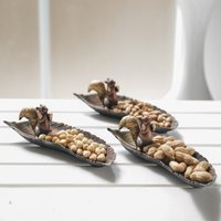 Snack Platte 3 Stück Eichhörnchen Thema Tischdeko, Wohndekor, Handgemachte Skulptur, Dekoration Für Zuhause, Weihnachtsgeschenkidee von GiftGardenArt