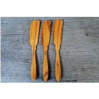 Buttermesser Aus Holz, 3Er Set Küchenzubehör Messer Einfaches Natürliches Geschenk, Kochen Süchtiger Liebhaber Geschenk von GiftGoGreen