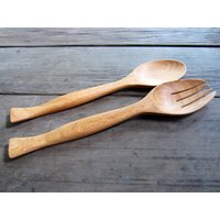 Hölzerner Salatlöffel, Großer Salatherd-Löffel Und Gabel-Utensilien 11 Zoll, Hölzerne Stupa-Löffel-Gabel von GiftGoGreen